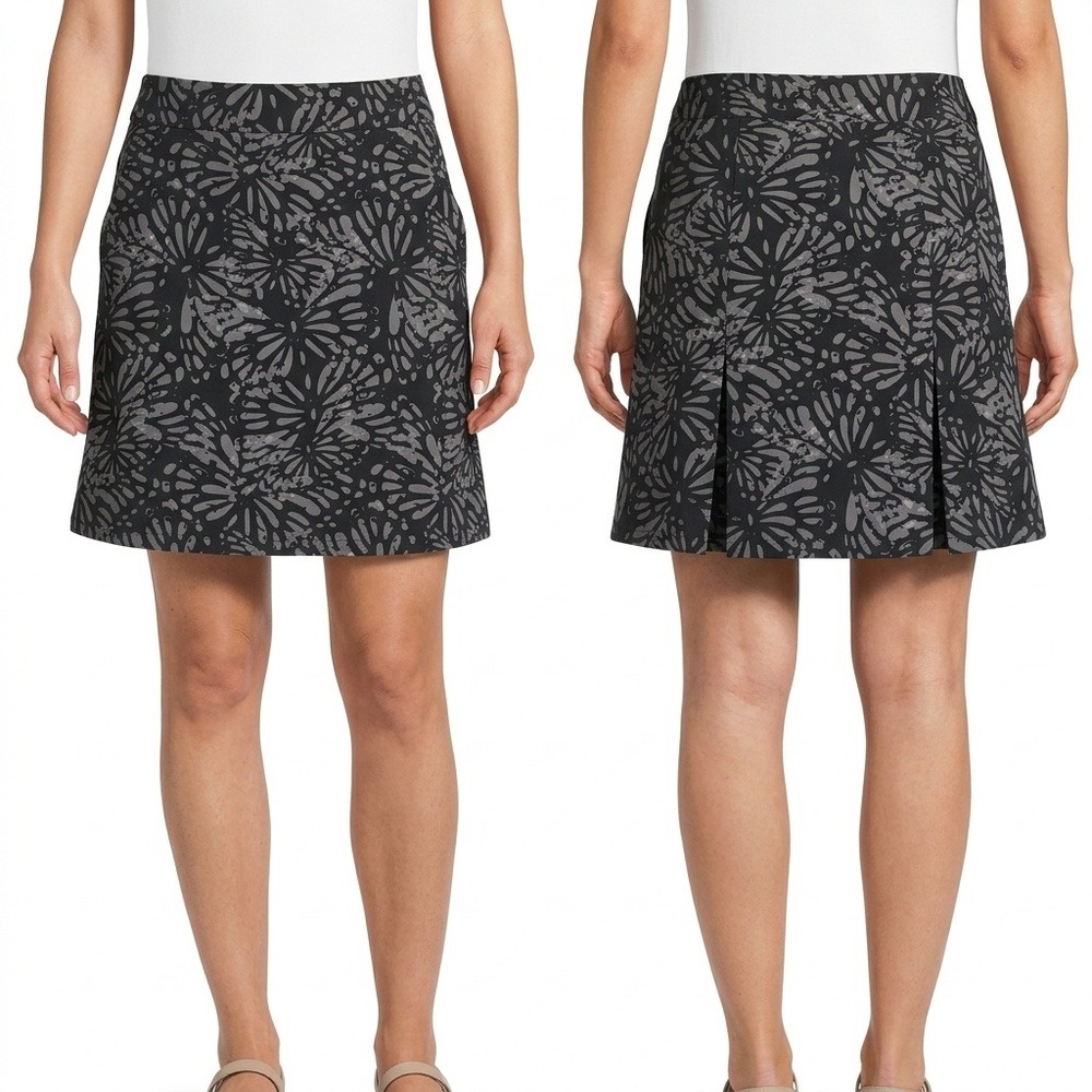 RipSkirt‎ Hawaii Skirt Womens XL Black Grey Butterfly Print Athletic Wrap Skirt